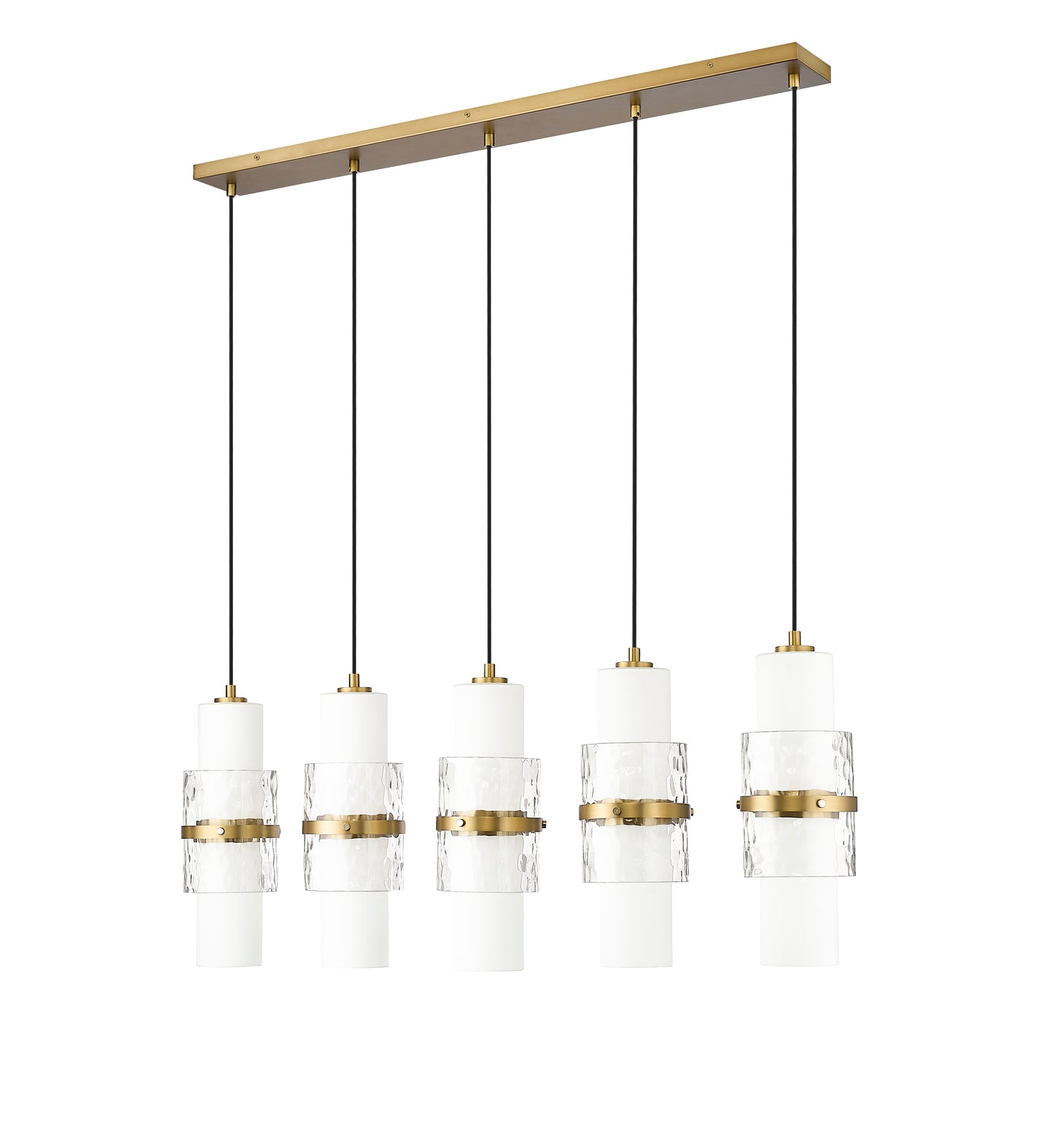 1946P-5L-MGLD - Cayden 5 Light Linear 42" Chandelier - Modern Gold