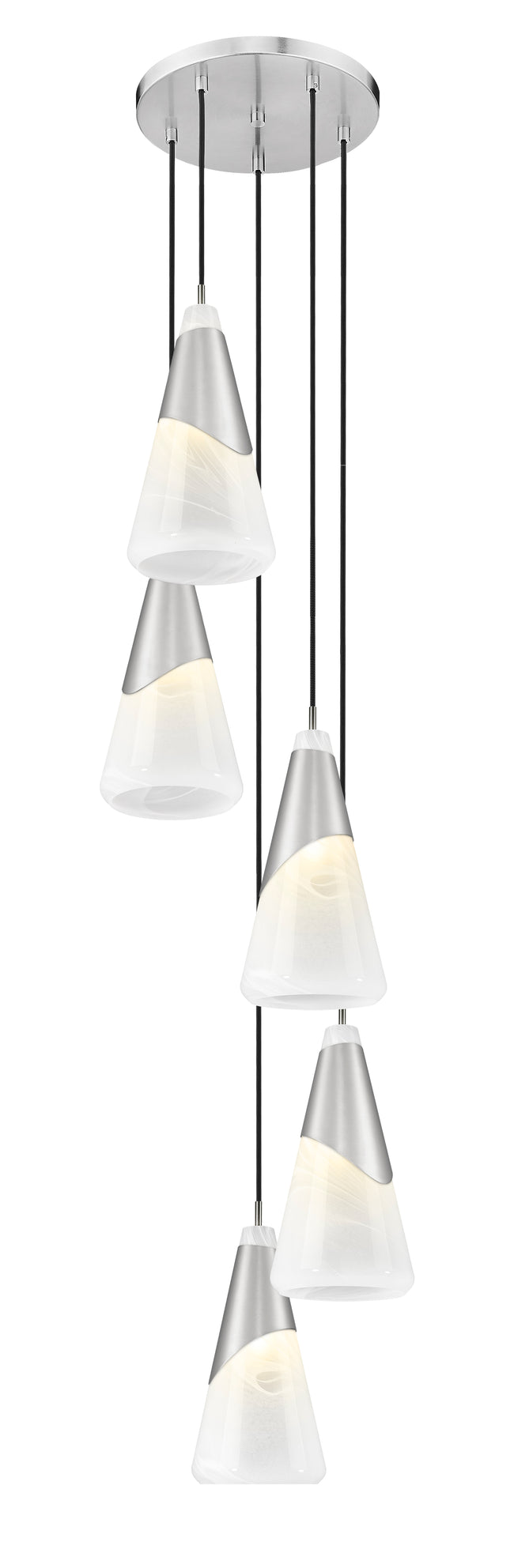 828P7-5R-BN - Aimie 5 Light 12" Chandelier - Brushed Nickel