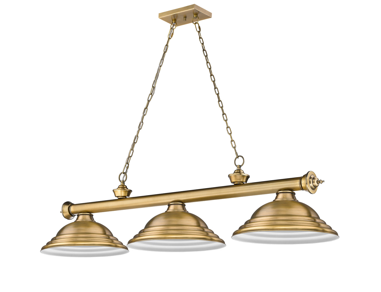 2306-3RB-SRB - Cordon 3 Light 58" Billiard - Rubbed Brass
