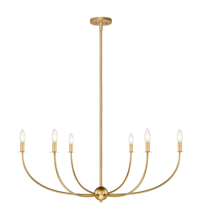 3040-42RB - Shannon 6 Light 42" Chandelier - Rubbed Brass