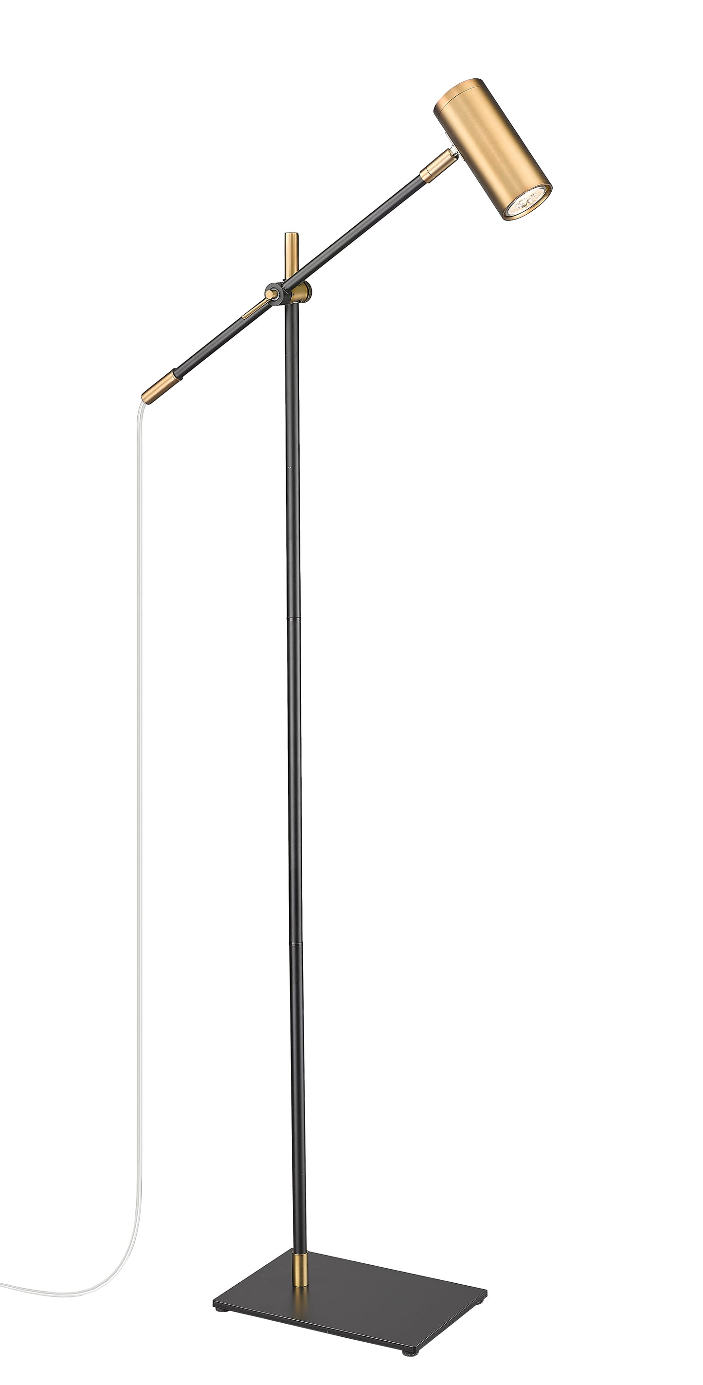 814FL-MB-OBR - Calumet 1 Light Floor 48" Lamp - Matte Black / Olde Brass