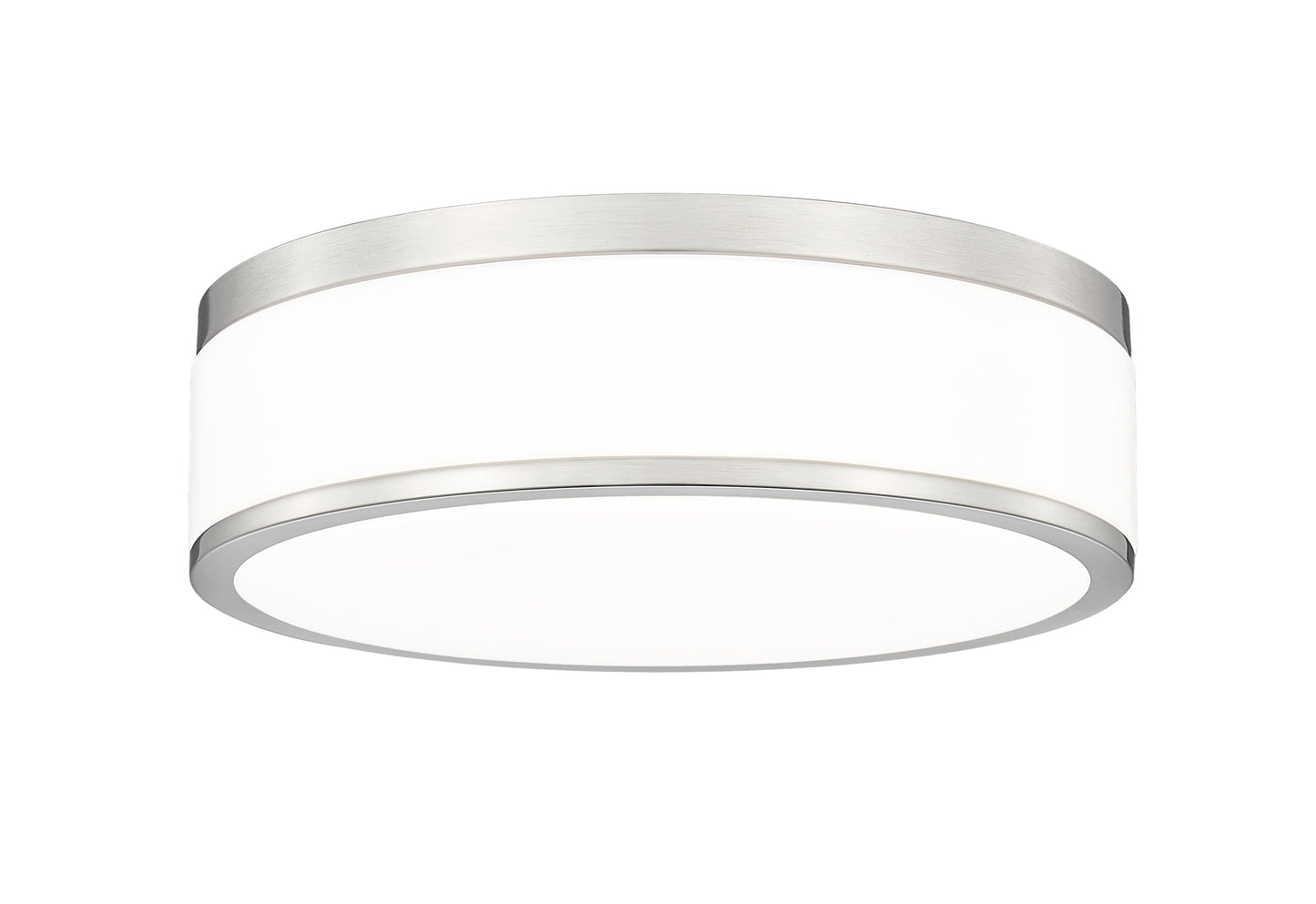 1012F12-BN-LED - Ballord 1 Light Flush 12" Mount - Brushed Nickel