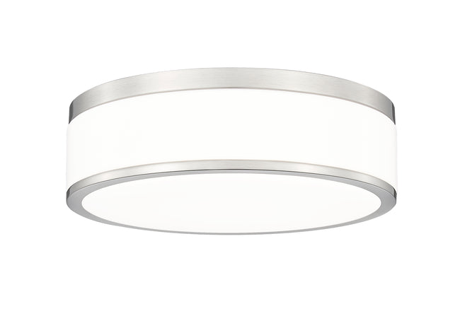 1012F12-BN-LED - Ballord 1 Light Flush 12" Mount - Brushed Nickel