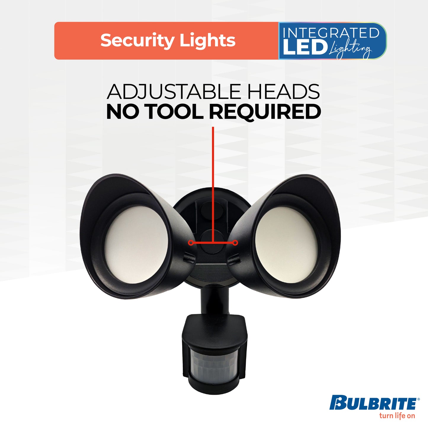773703 - Motion Sensor / Dusk-To-Dawn Wired Outdoor 2-Head LED Security Flood Light, Black Finish