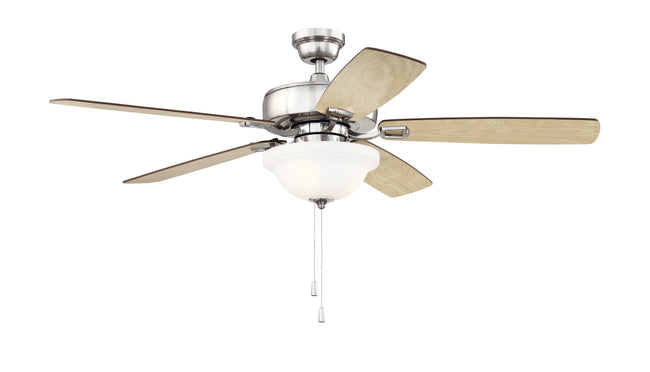 TCE52BNK5C1-C - Twist N Click 1 Light 52" 5 Blade Ceiling Fan with Light Kit - Brushed Nickel