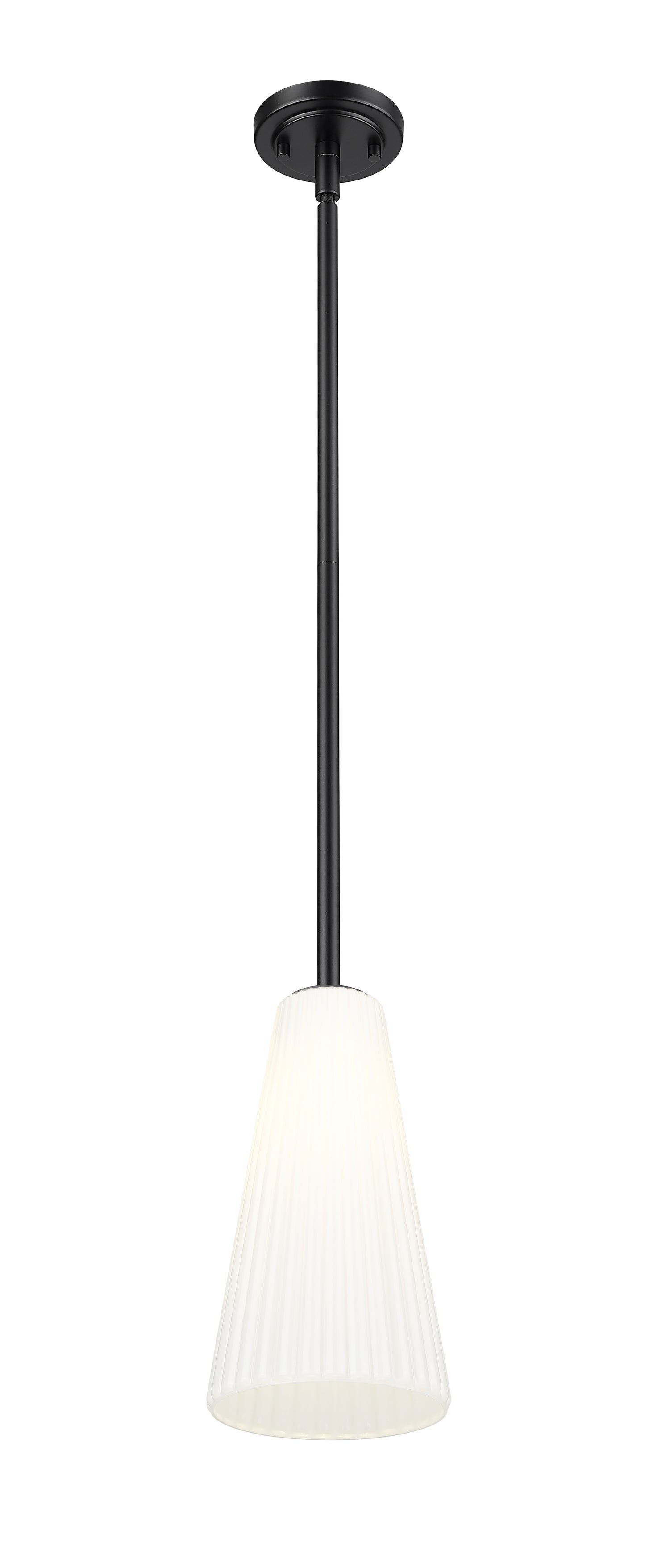 3043P7-ROD-MB - Farrell 1 Light 7" Pendant - Matte Black