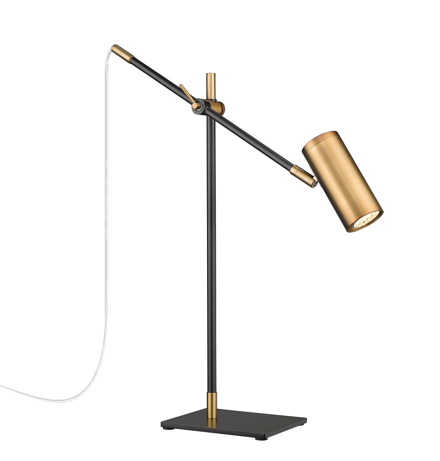 814TL-MB-OBR - Calumet 1 Light Table 22" Lamp - Matte Black / Olde Brass