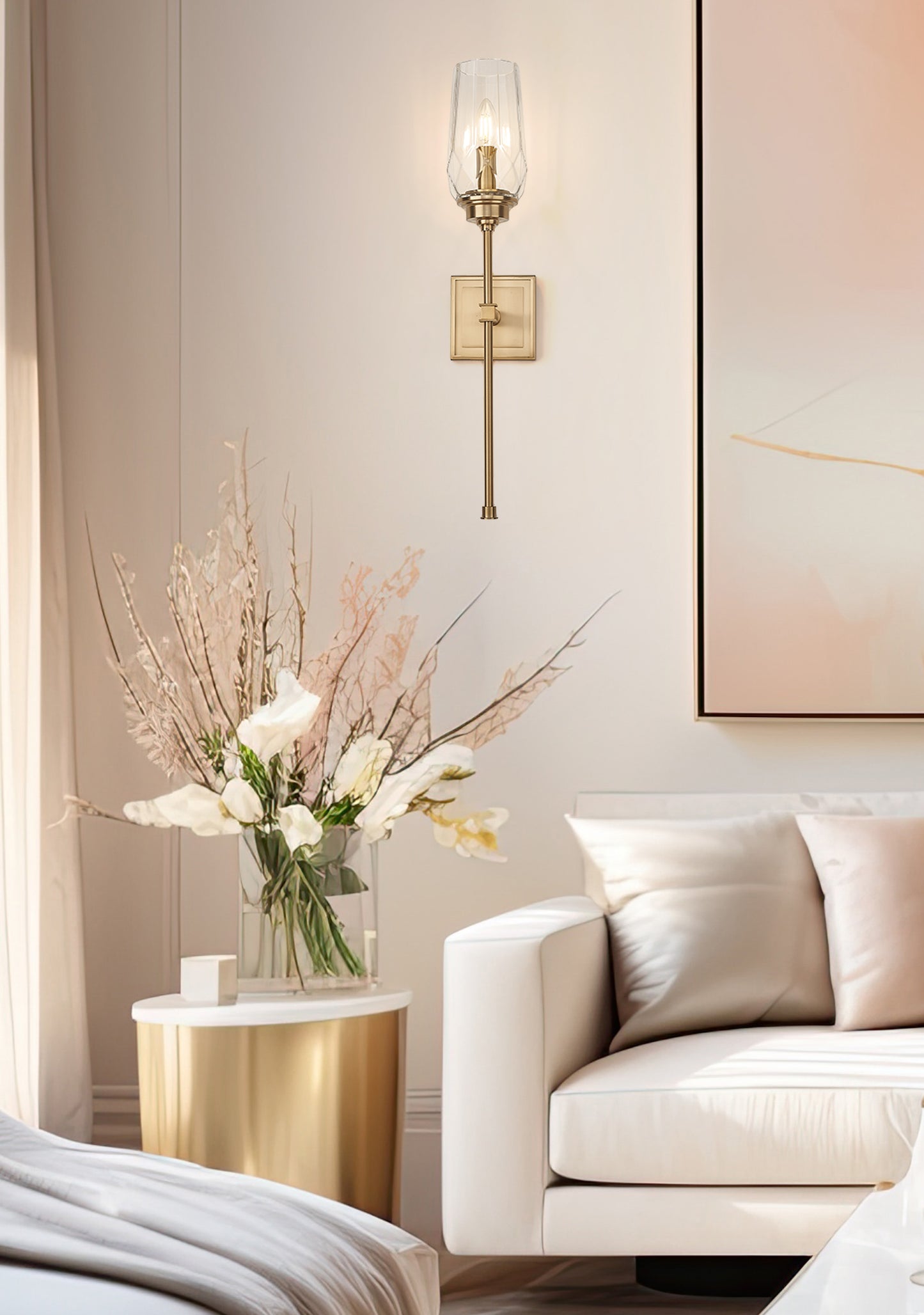 2015-1S-MGLD - Cosmo 1 Light Wall 25" Sconce - Modern Gold