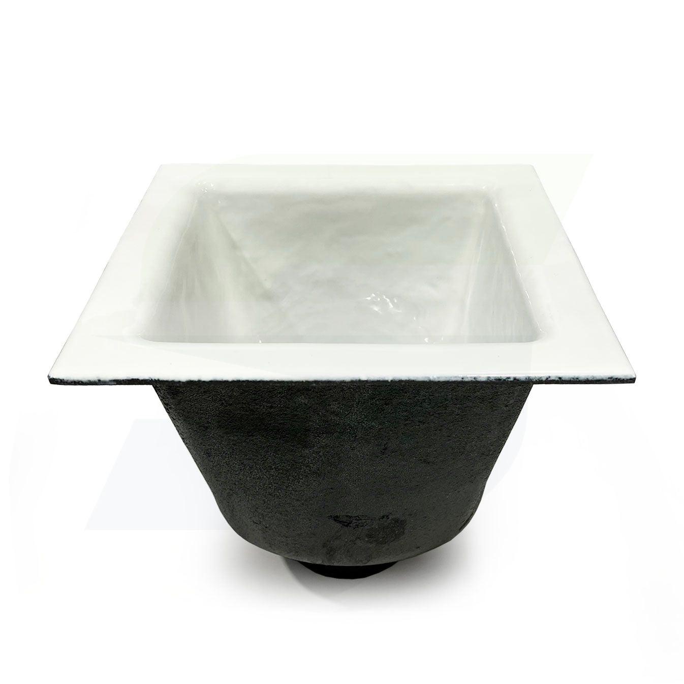 FD2376-NH4 - 12" x 12" Porcelain Enameled 8" Cast Iron Floor Sink - 4" No-Hub Connection