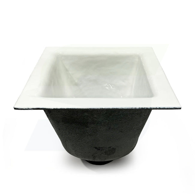 FD2376-NH4 - 12" x 12" Porcelain Enameled 8" Cast Iron Floor Sink - 4" No-Hub Connection