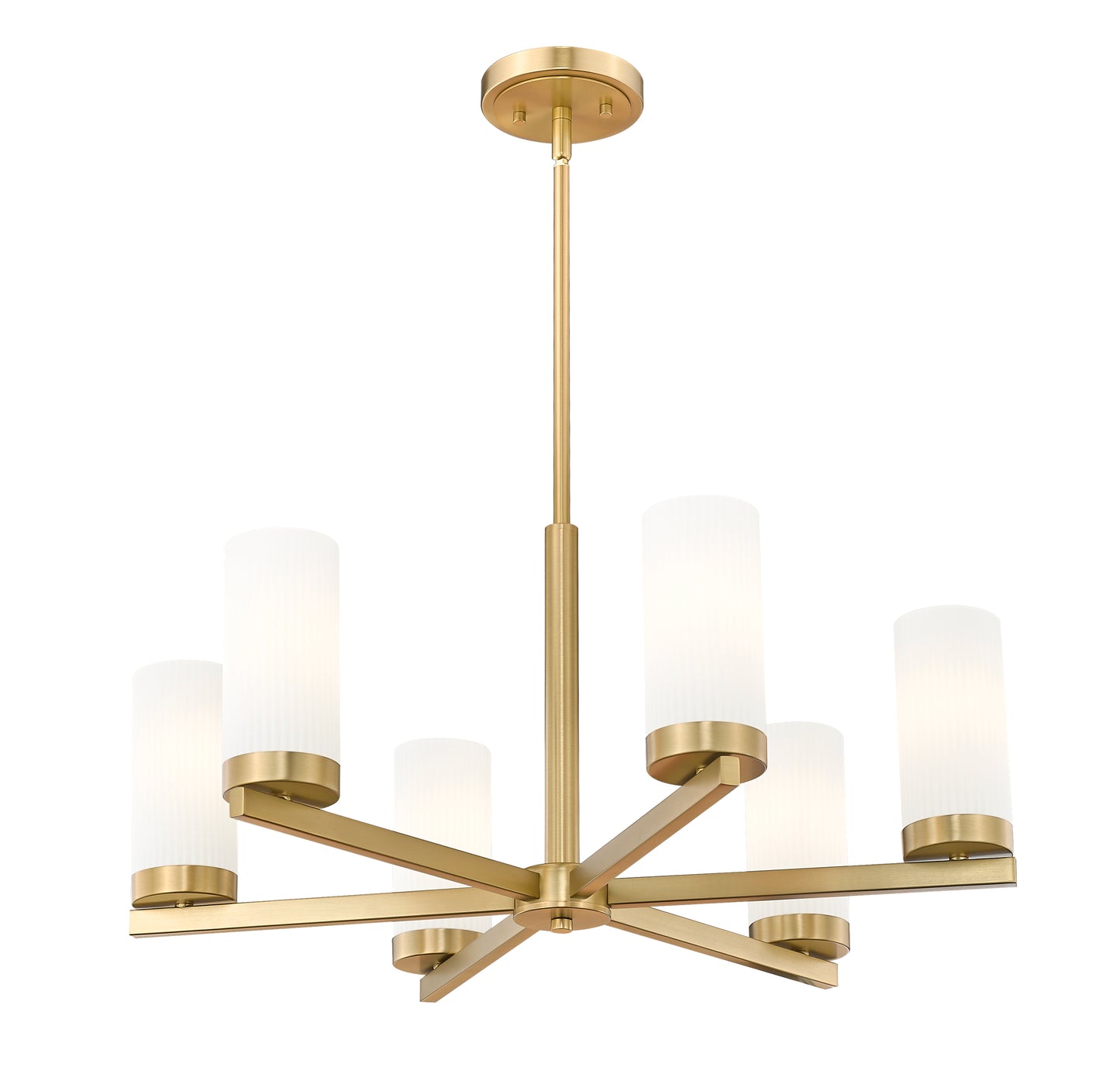 3044-6MGLD - Danica 6 Light 26" Chandelier - Modern Gold