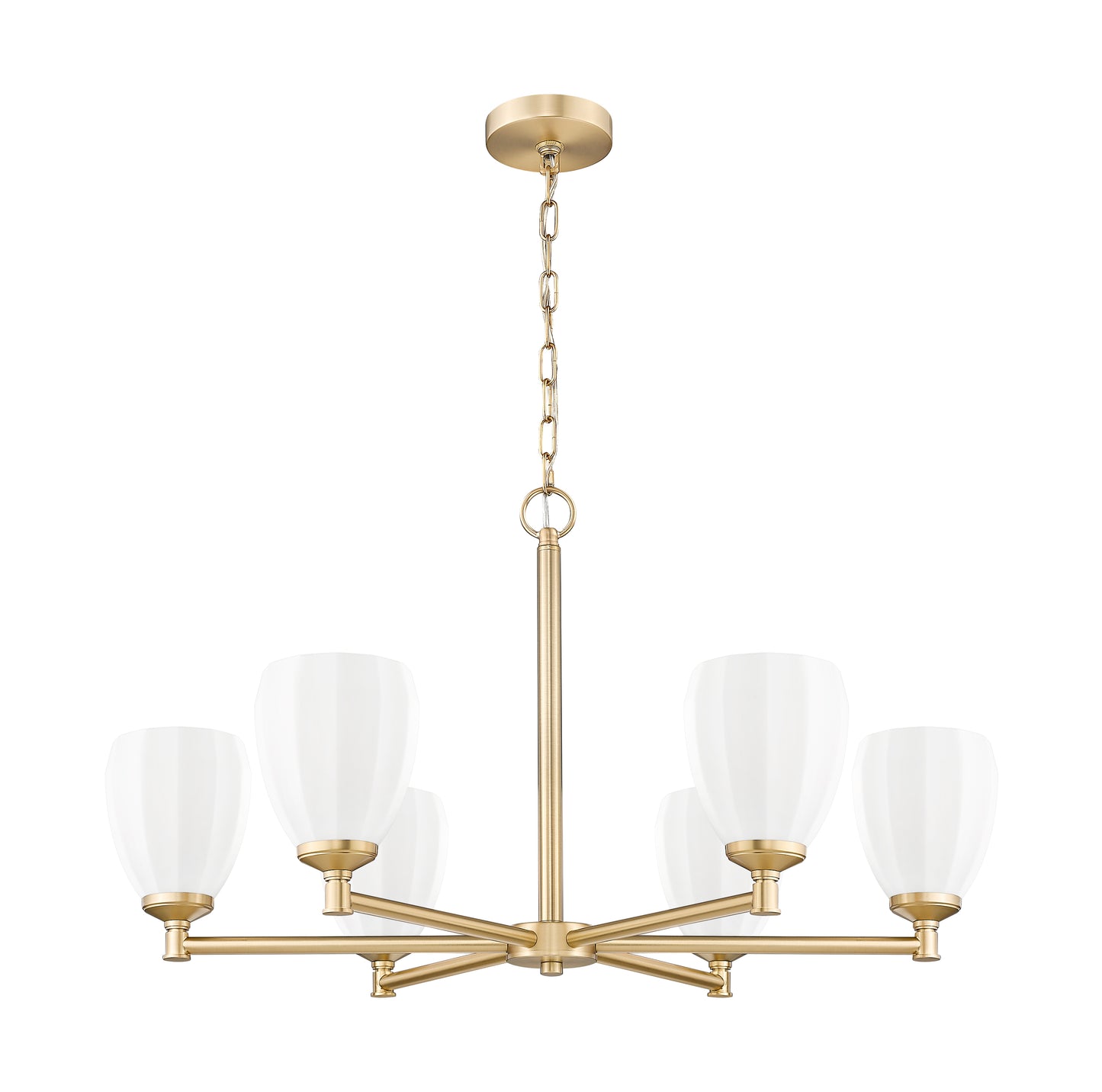 7004-6MGLD - Oren 6 Light 32" Chandelier - Modern Gold