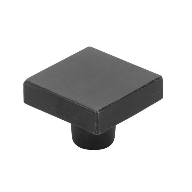 86662FB - Rustic Modern 1-1/4" Square Cabinet Knob - Sandcast Bronze Collection - Flat Black Bronze