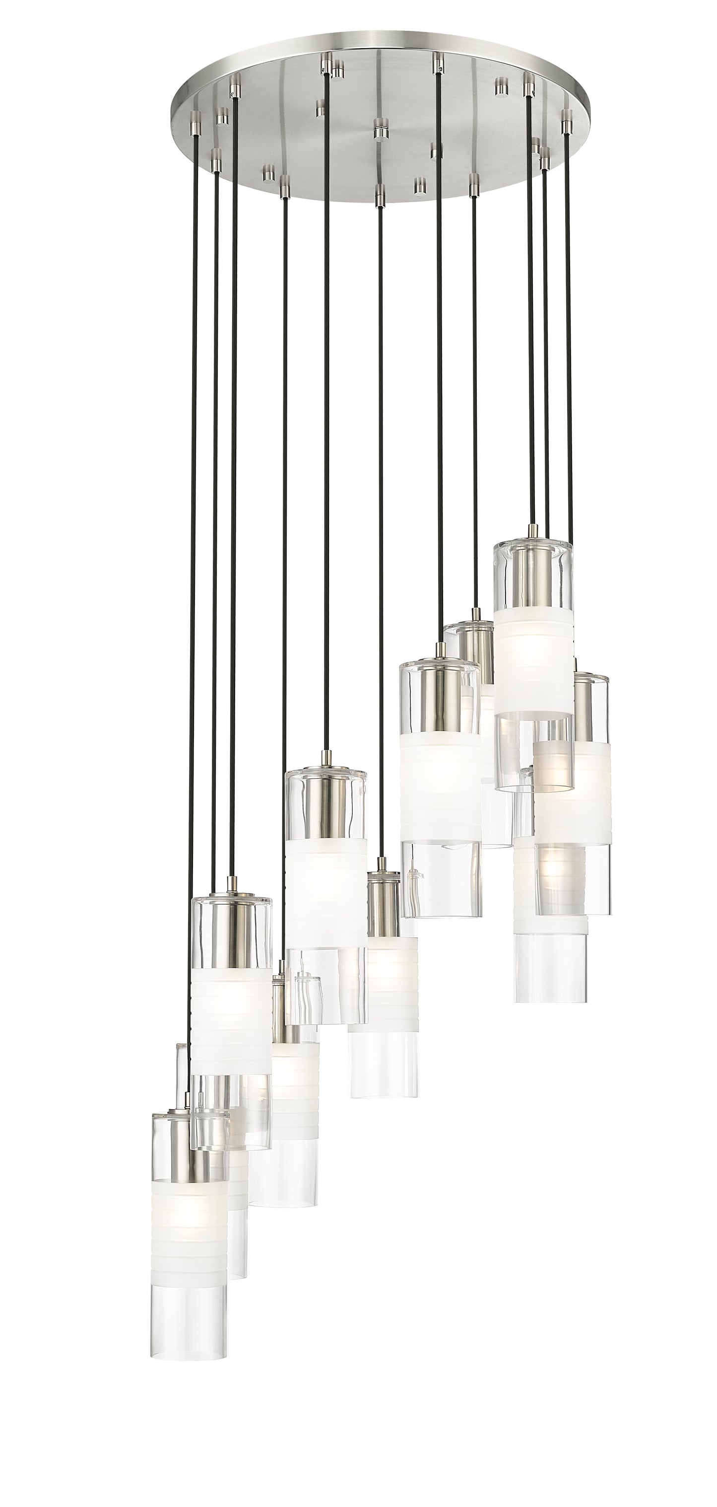 824P-11R-BN - Alton 11 Light 24" Chandelier - Brushed Nickel