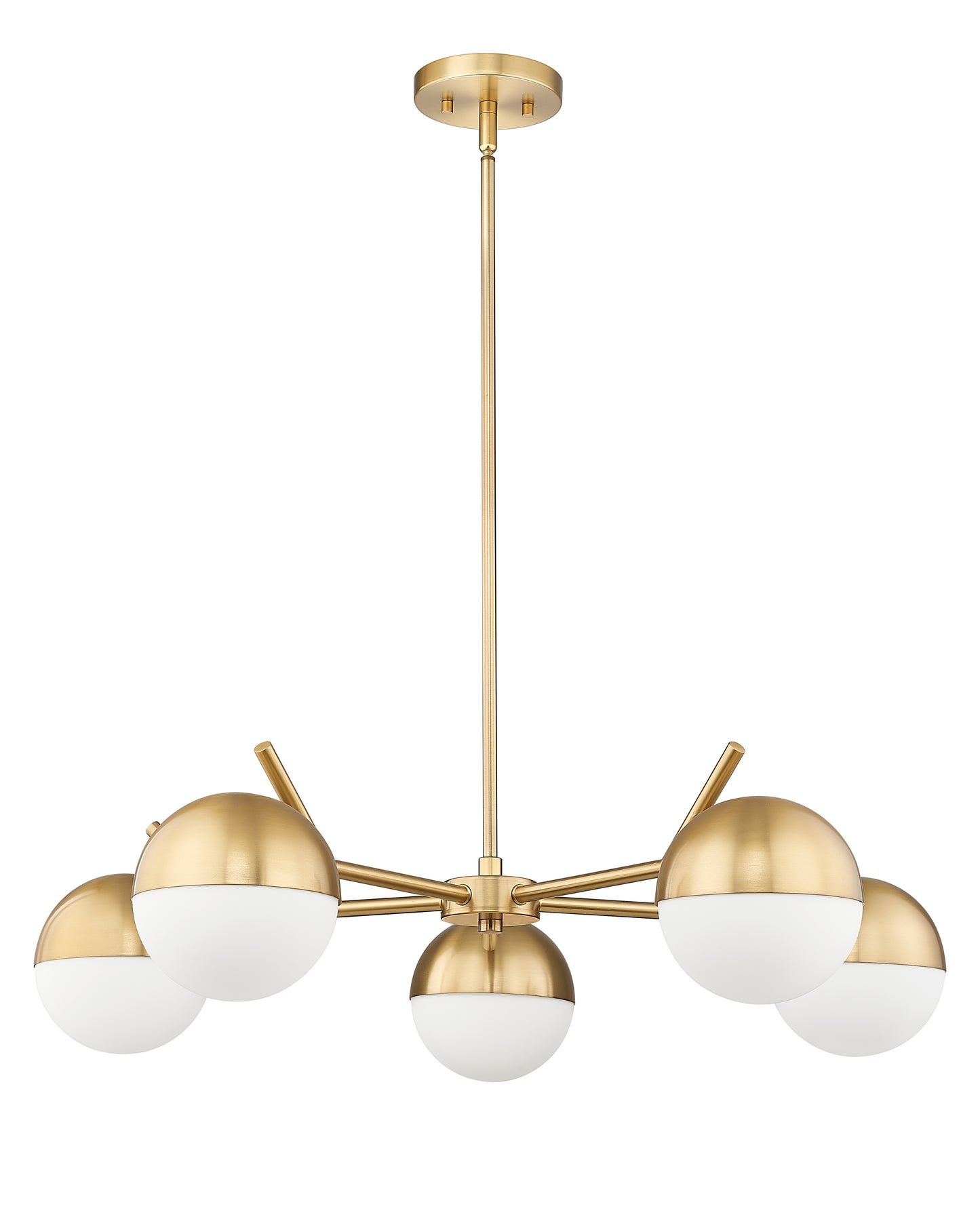 7517-5MGLD - Realm Sphere 5 Light 32" Chandelier - Modern Gold
