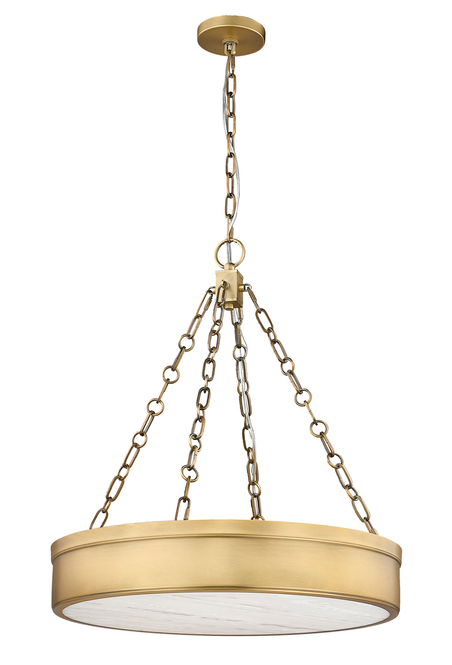 1944P22-RB-LED - Anders 3 Light 22" Chandelier - Rubbed Brass