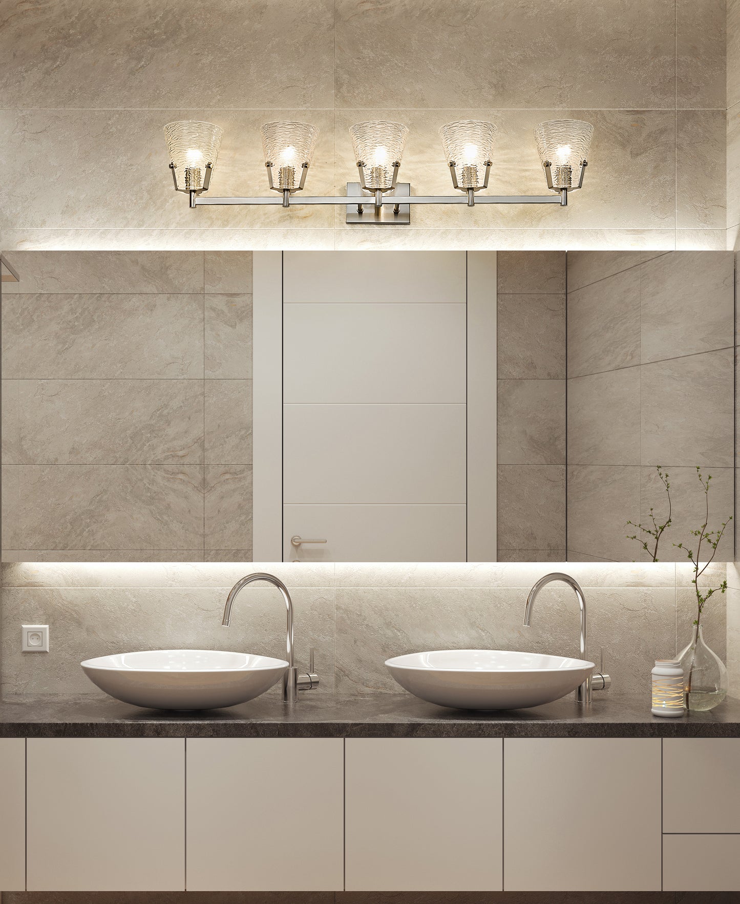 1101-5V-BN - Analia 5 Light 46" Vanity - Brushed Nickel