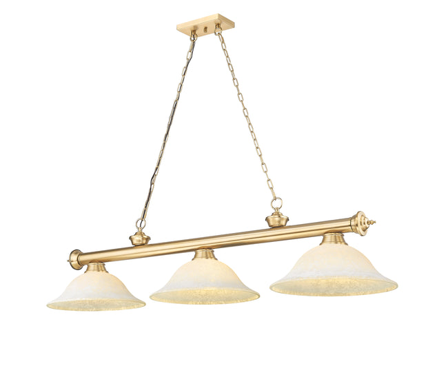2306-3HBR-GM16 - Cordon 3 Light 58" Billiard - Heritage Brass