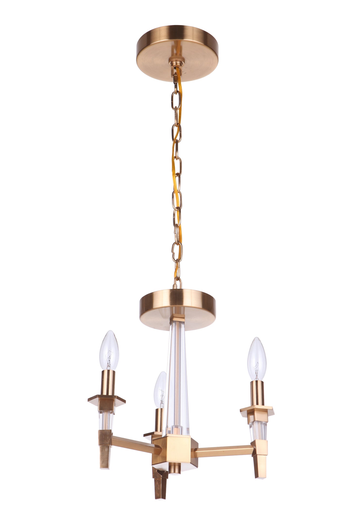 53253-SB - Tarryn 3 Light 12.5" High Convertible Semi-Flush - Satin Brass