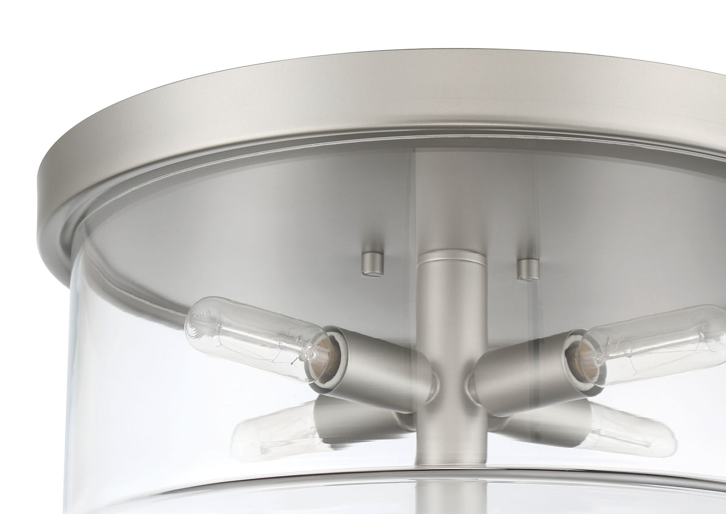 55684-SN - Hailie 4 Light 15" Wide Flush Mount - Satin Nickel