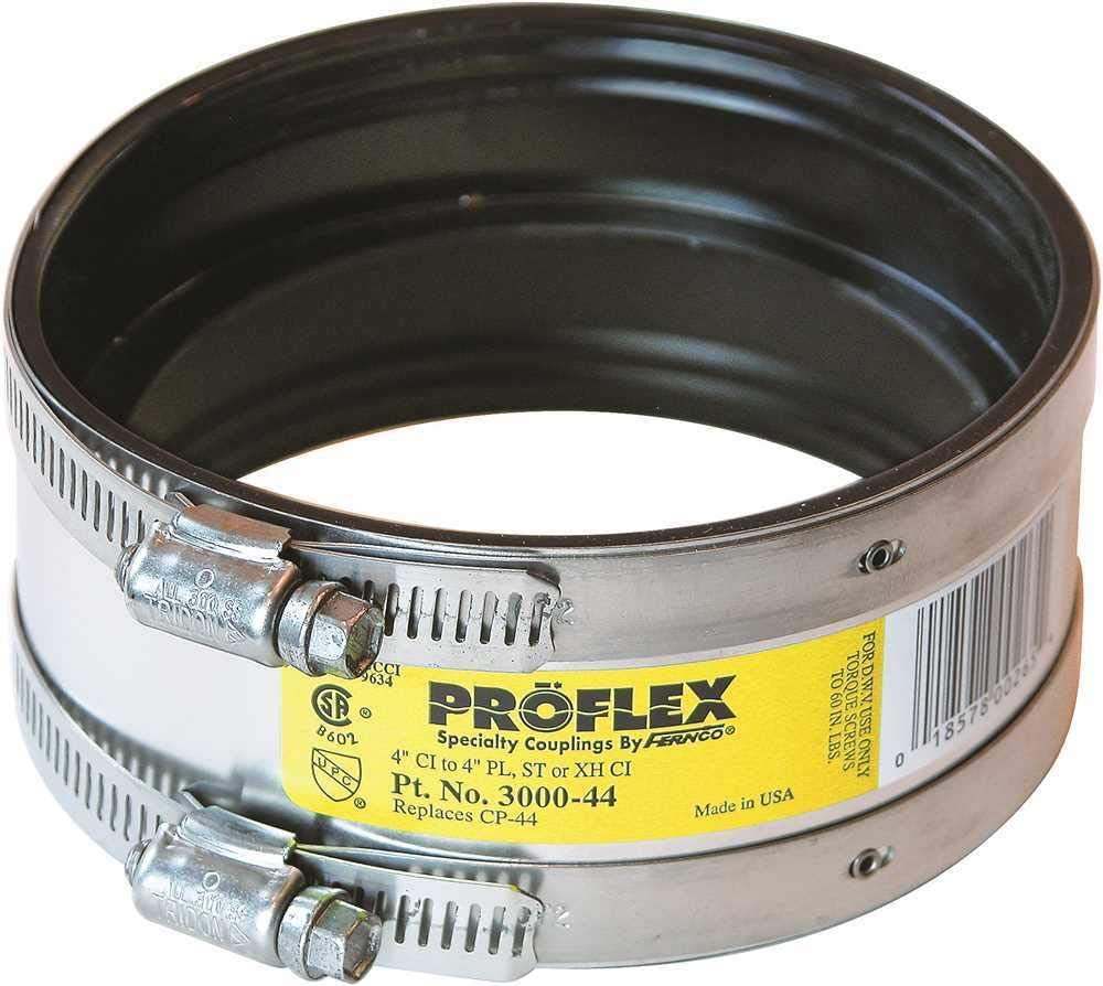 3000-44 - Cast Iron to Lead / Plastic / Steel Proflex Coupling - 4"