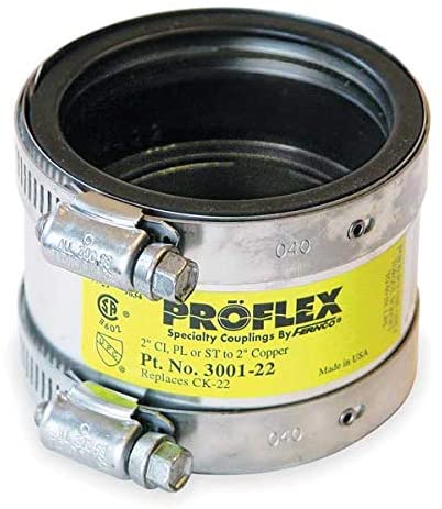 3001-22 - Cast Iron / Plastic / Steel to Copper Proflex Coupling - 2"