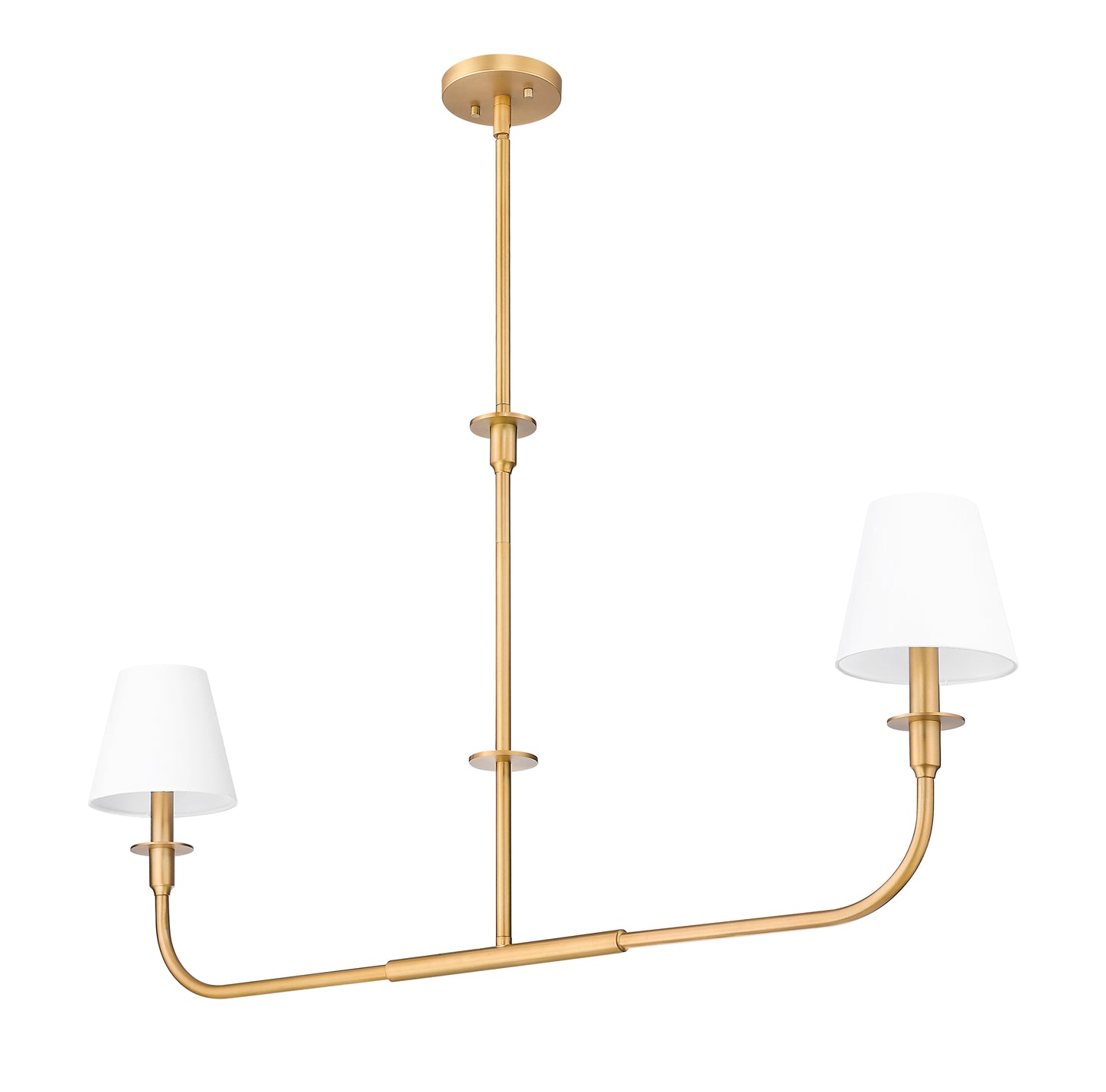 3049-42L-RB - Tova 2 Light Linear 46" Chandelier - Rubbed Brass