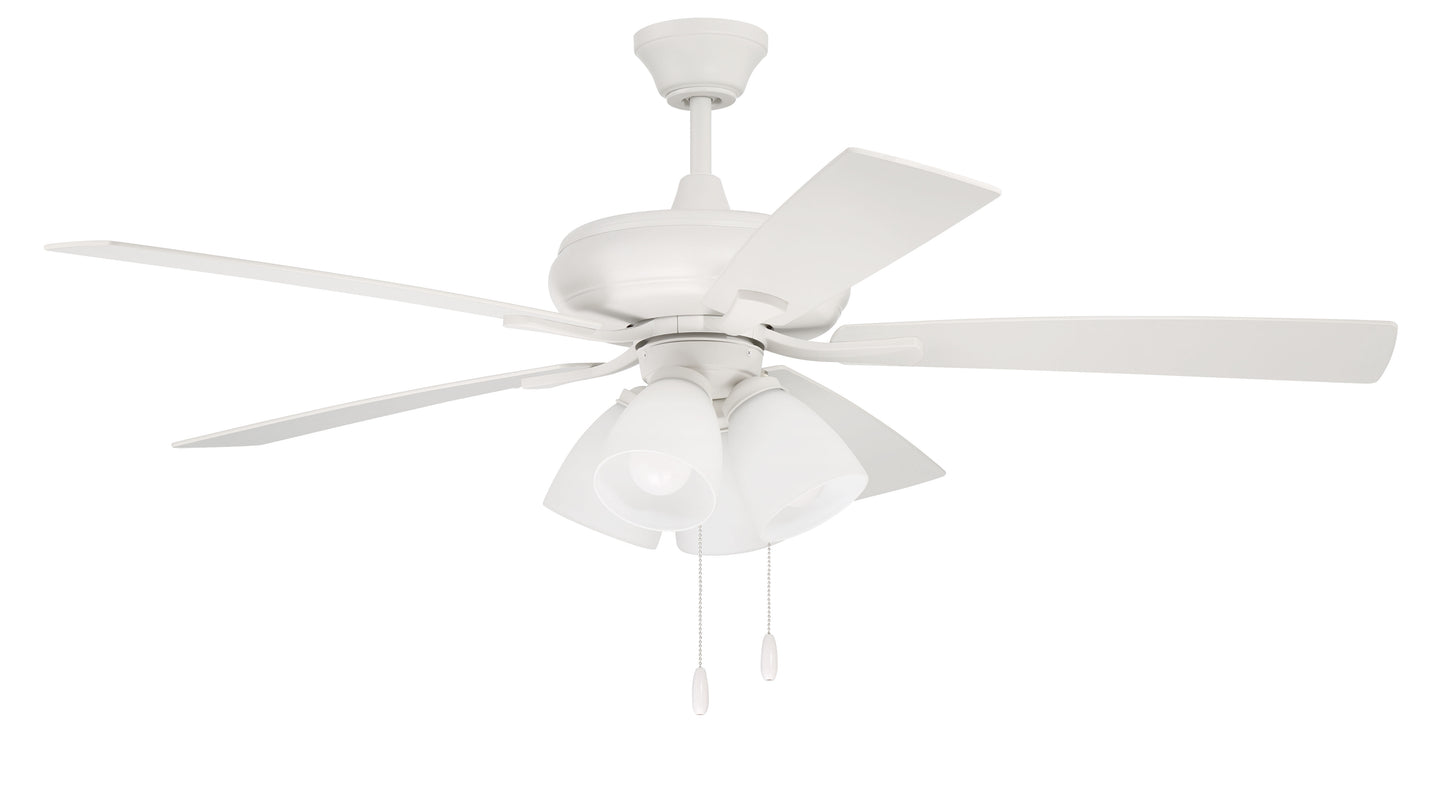 ECF114W5-WWOK - Eos Frost 4 Light 52" 5 Blade Ceiling Fan with Light Kit - White