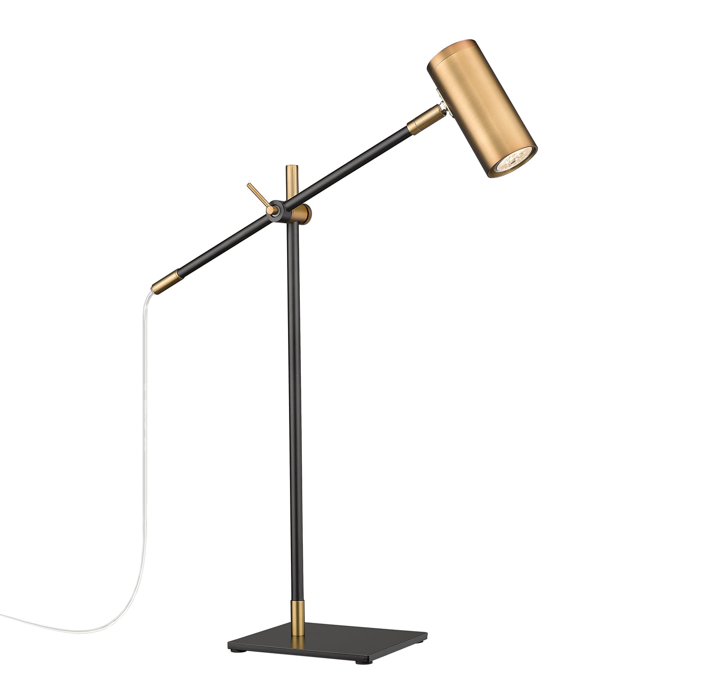 814TL-MB-OBR - Calumet 1 Light Table 22" Lamp - Matte Black / Olde Brass