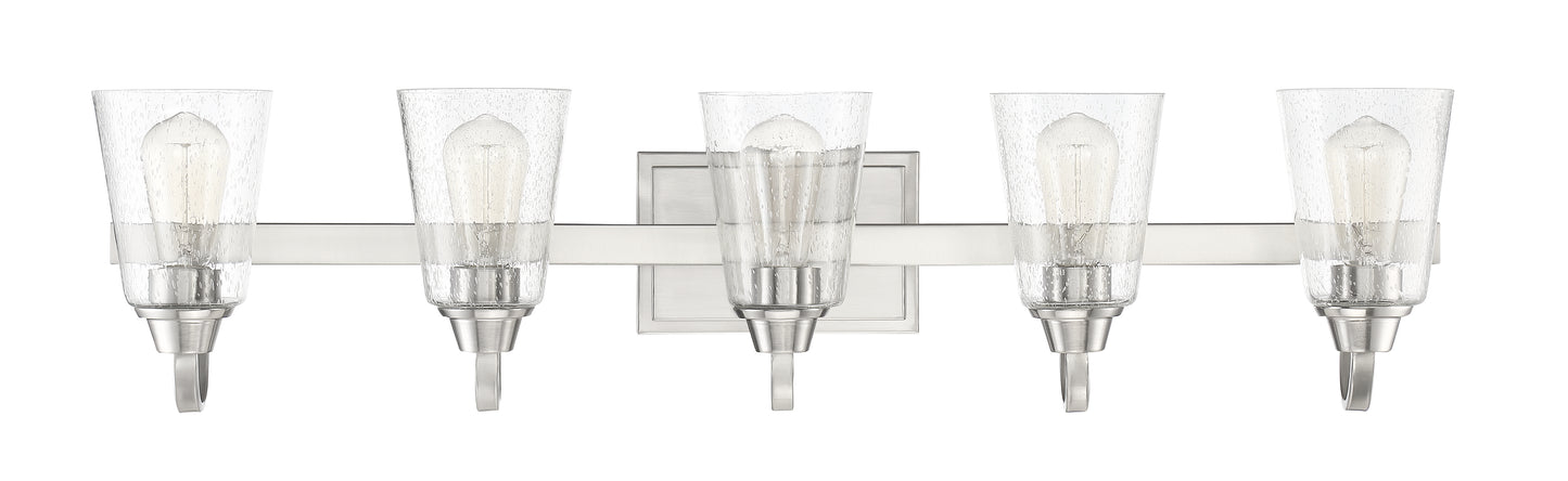 41905-BNK-CS - Grace 5 Light 37" Wide Vanity Light - Brushed Nickel