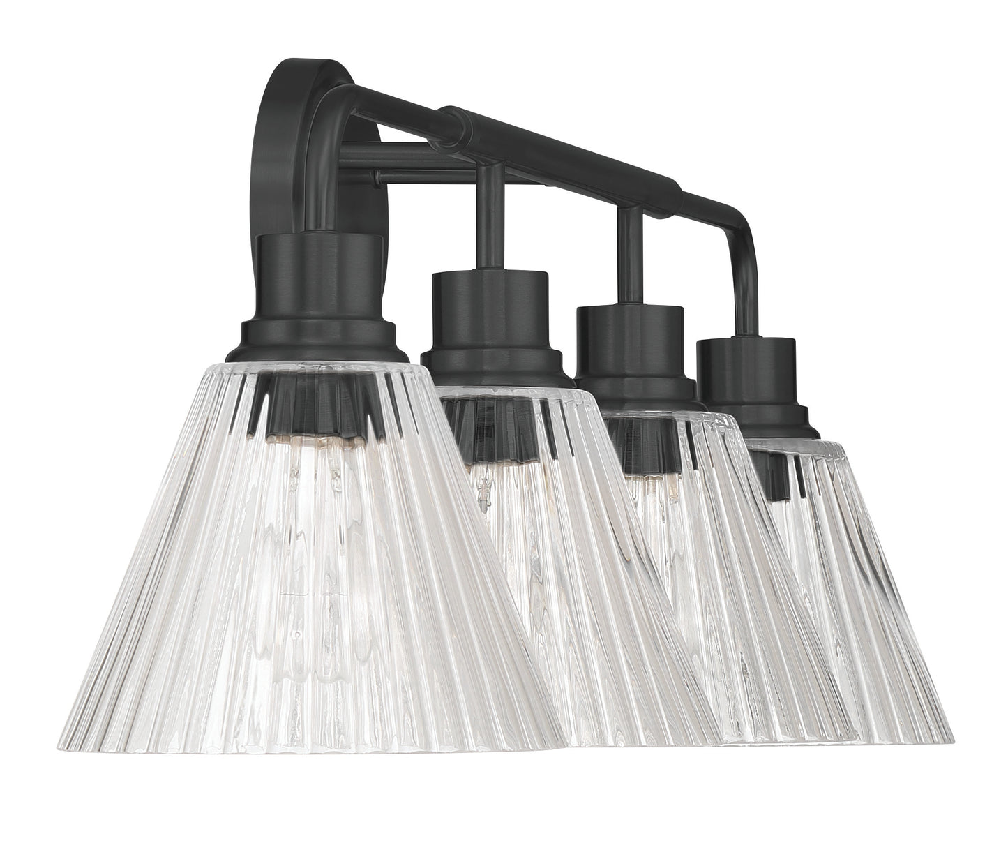 61104-FB - Pleated 4 Light 34" Wide Vanity Light - Flat Black