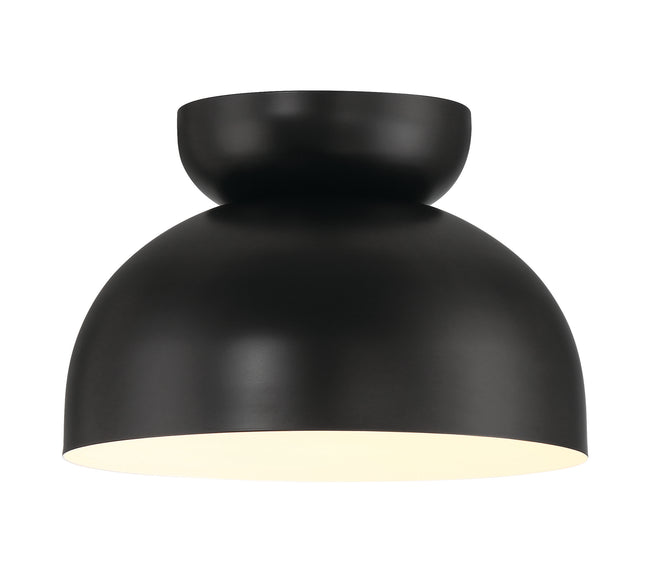 59181-FB - Ventura Dome 1 Light 10.5" Wide Flush Mount - Flat Black