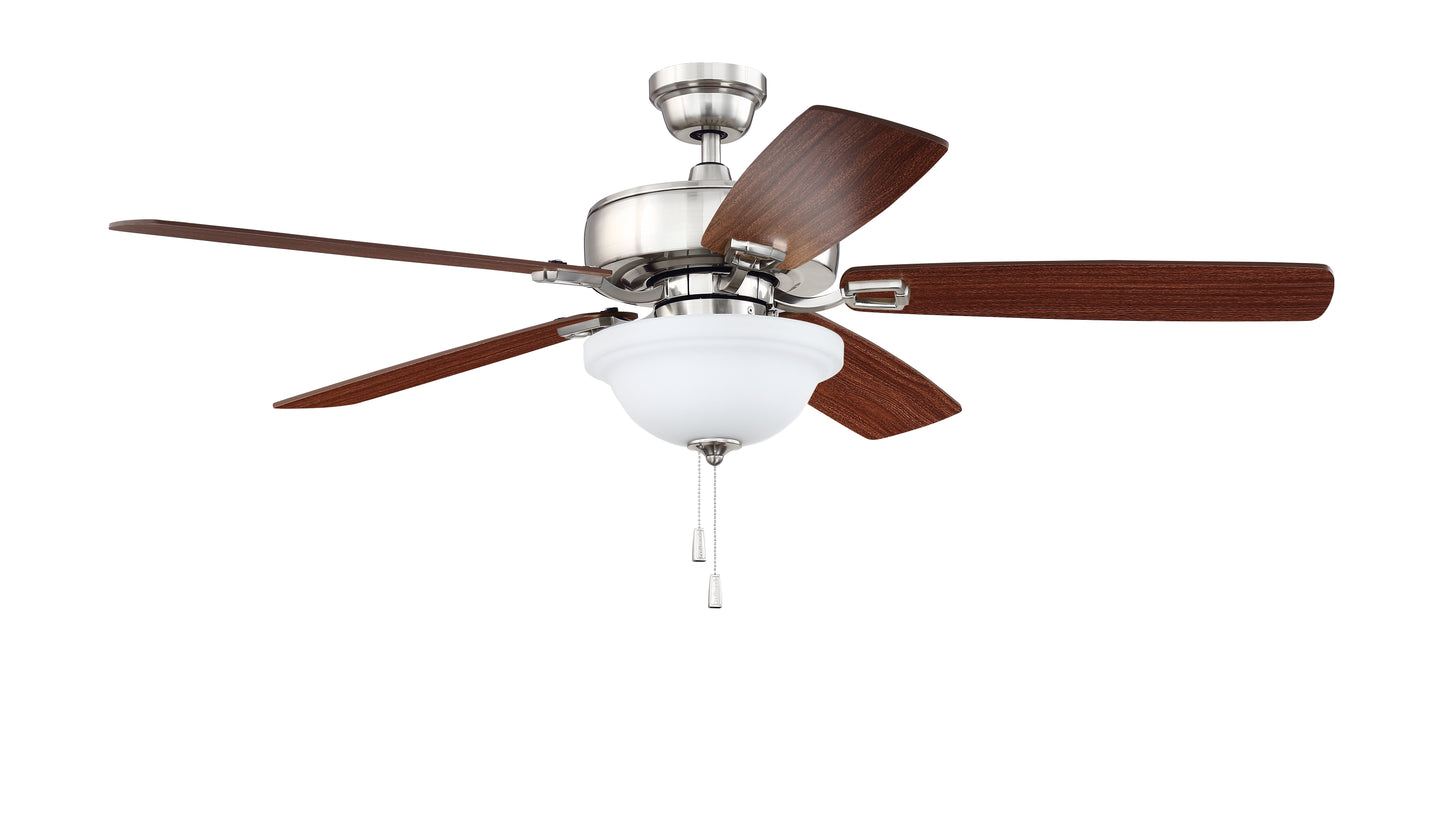 TCE52BNK5C1-C - Twist N Click 1 Light 52" 5 Blade Ceiling Fan with Light Kit - Brushed Nickel