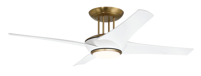 CAM54WSB4 - Cam 54" 4 Blade Ceiling Fan with Light Kit - White / Satin Brass
