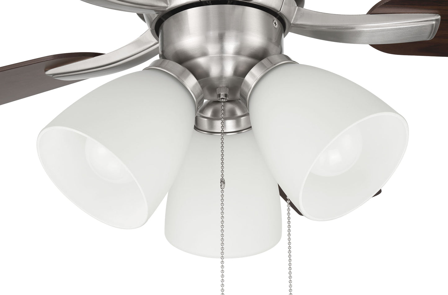 WHL52BNK5C3 - Wheeler 52 3-Light 52" 5 Blade Ceiling Fan with Light Kit - Brushed Nickel