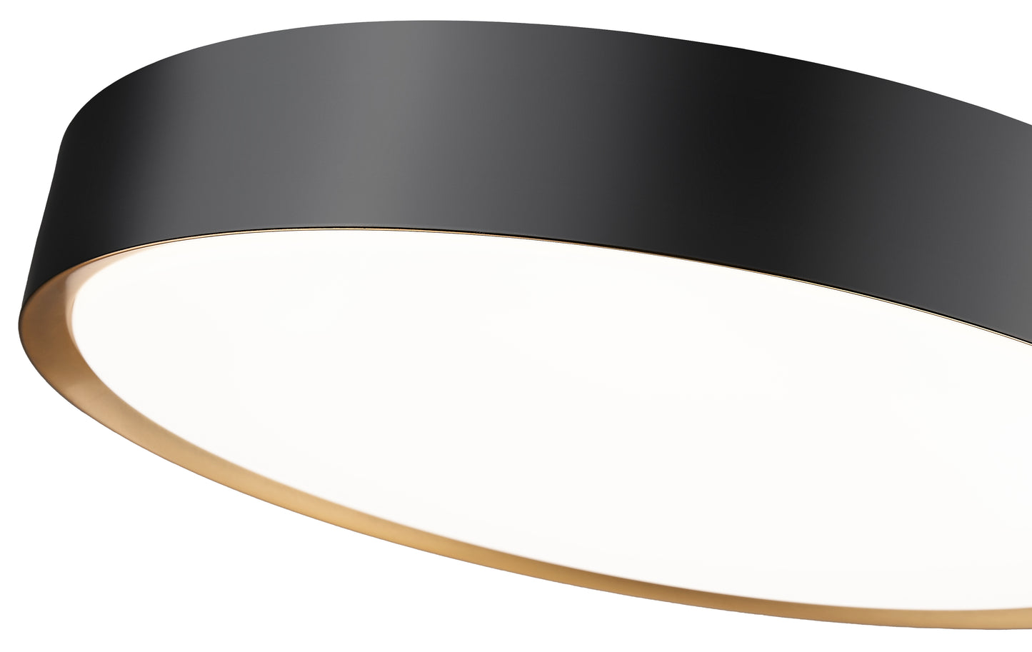1014F20-MB-MGLD-LED - Kawan 1 Light Flush 20" Mount - Matte Black / Modern Gold