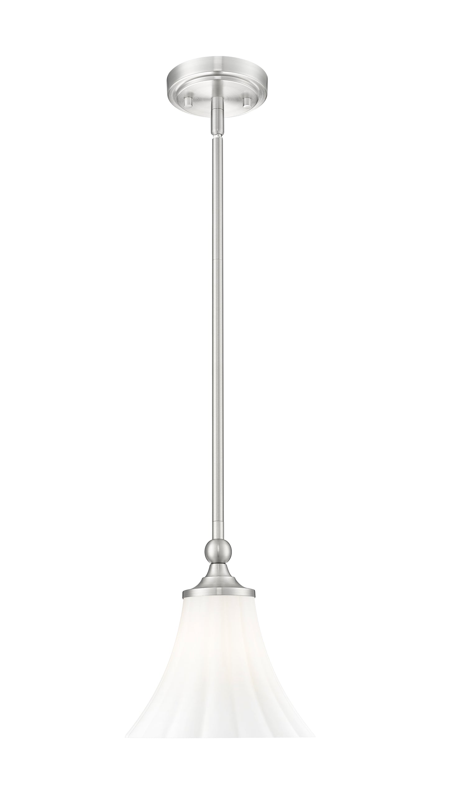 1958P8-BN - Fleur 1 Light 8" Pendant - Brushed Nickel