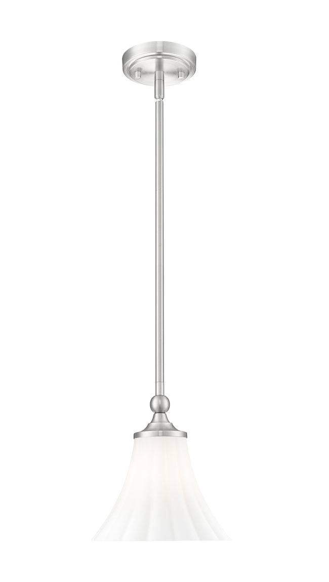 1958P8-BN - Fleur 1 Light 8" Pendant - Brushed Nickel