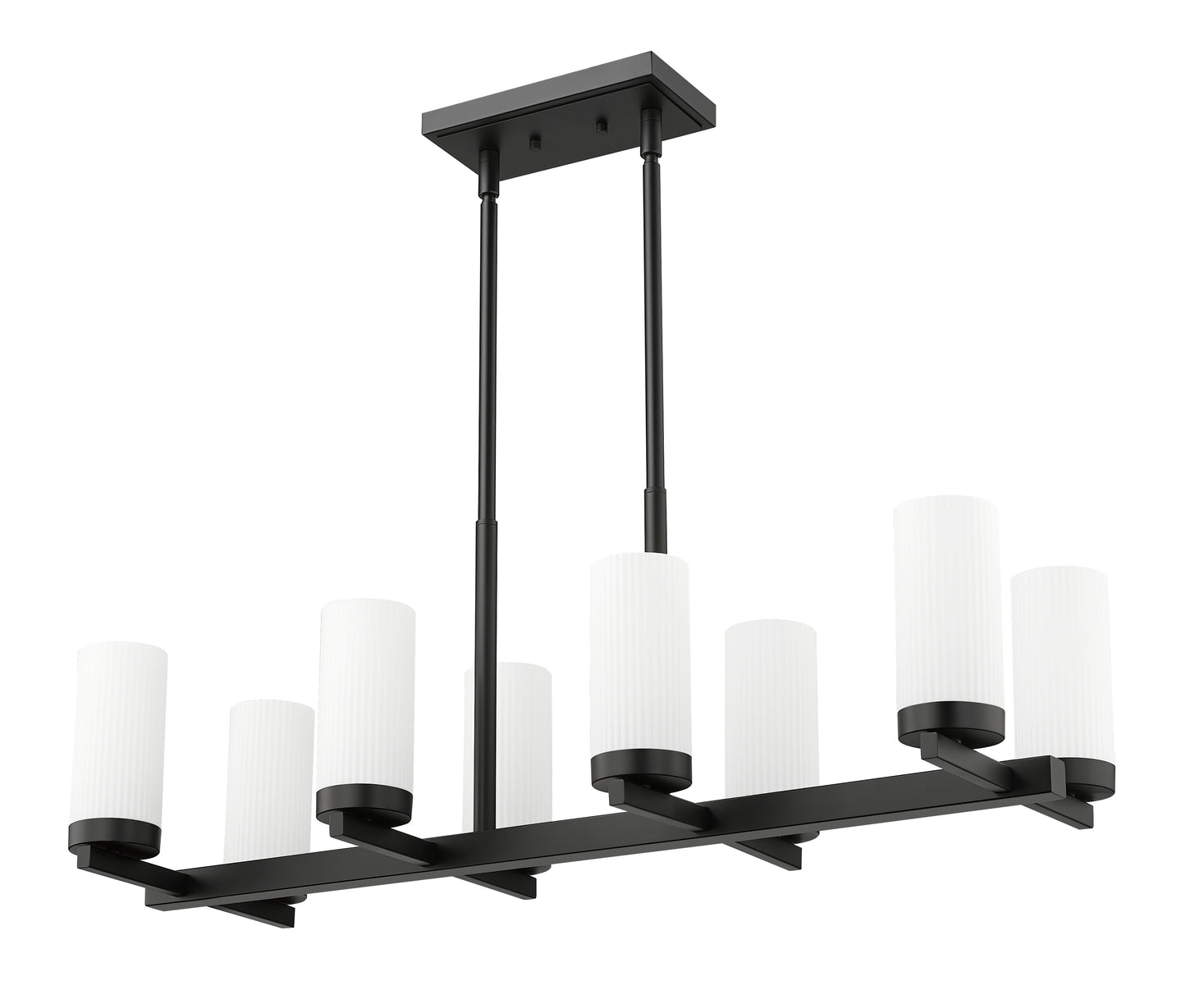 3044-8L-MB - Danica 8 Light Linear 42" Chandelier - Matte Black