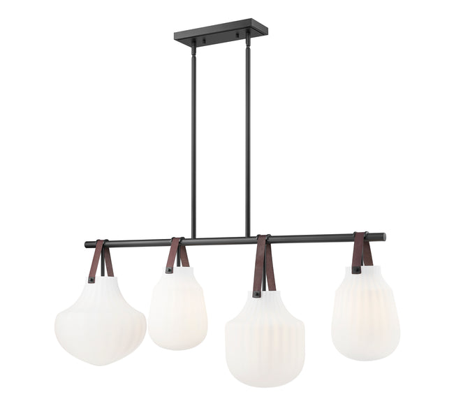 7513-4L-MB - Newbury 4 Light 13" Pendant - Matte Black