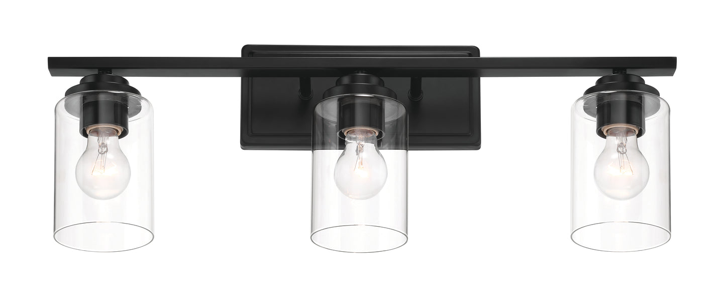 20425FB3 - Clark 3 Light 25" Wide Vanity Light - Flat Black