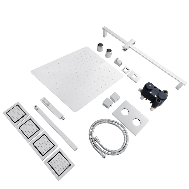 CBY-SHS-T3-CH - Crystal Bay Thermostatic Shower System with Body Jets in Chrome
