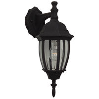 Z264-TB - Bent Glass Cast 1 Light 16" High Outdoor Wall Lantern - Textured Black