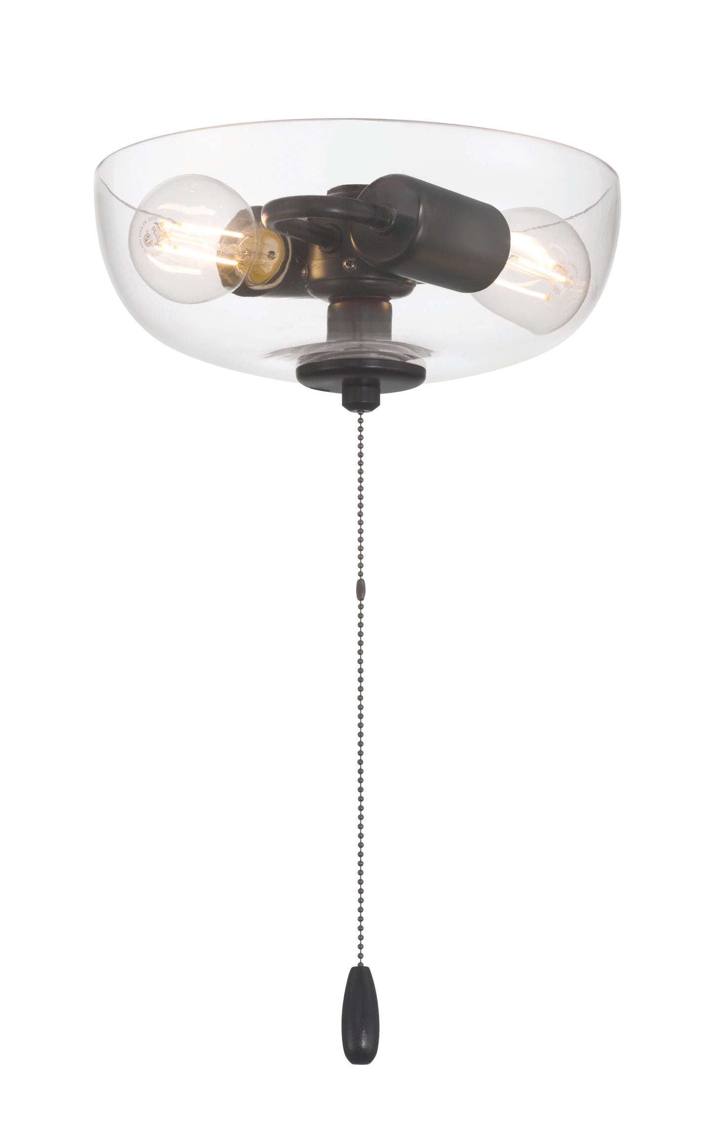 LK2601-2L-FB - 2 Light Bowl Light Kit in Flat Black (Clear Glass)