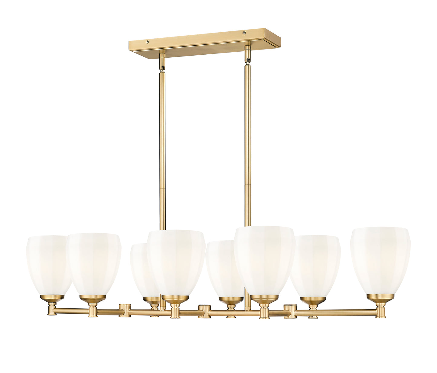 7004-8L-MGLD - Oren 8 Light Linear 42" Chandelier - Modern Gold