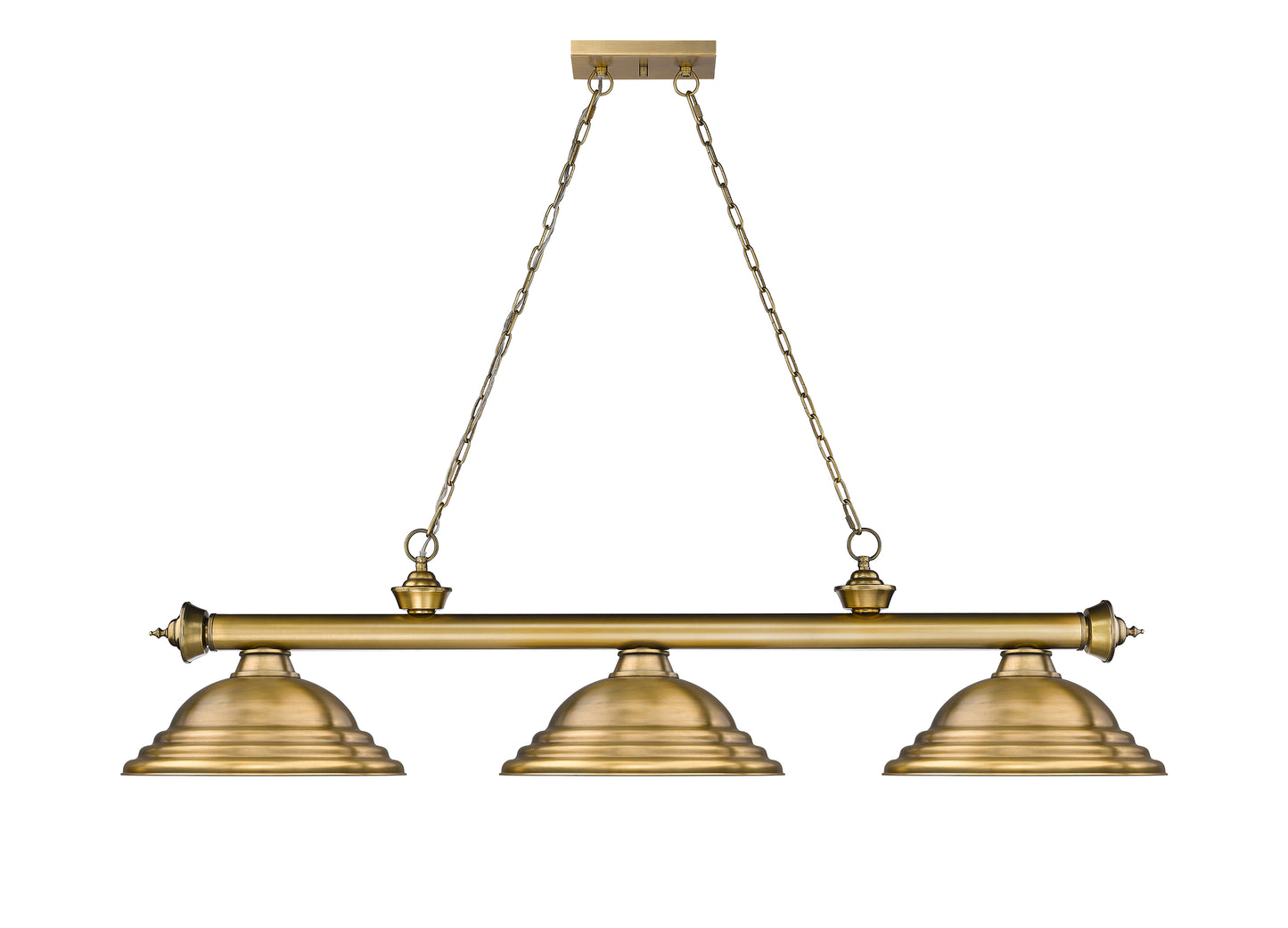 2306-3RB-SRB - Cordon 3 Light 58" Billiard - Rubbed Brass