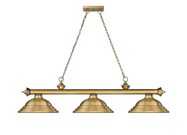 2306-3RB-SRB - Cordon 3 Light 58" Billiard - Rubbed Brass