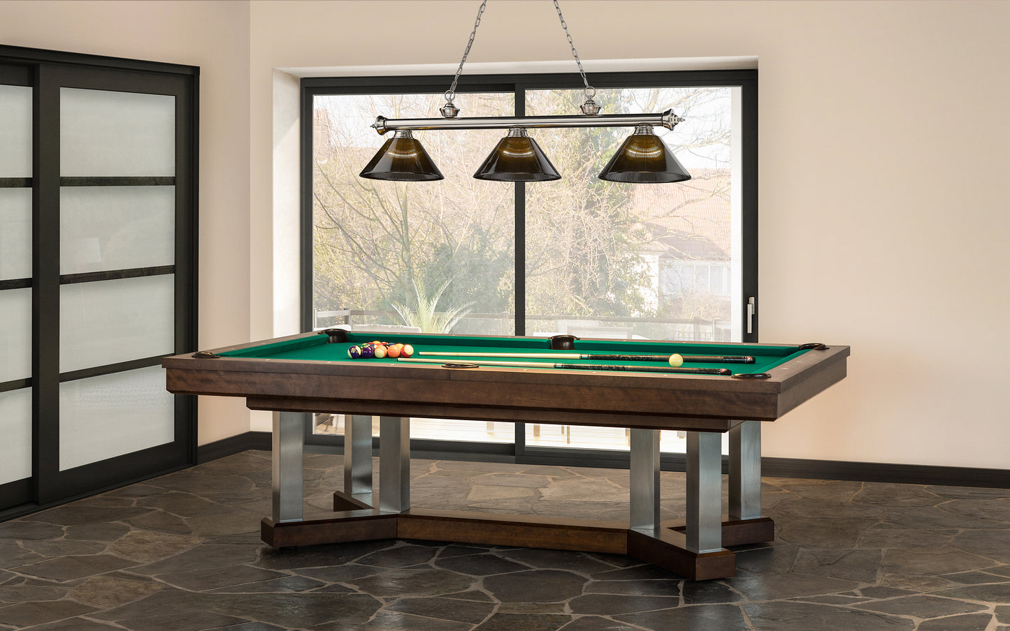 2306-3BN-ARS - Cordon 3 Light 57" Billiard - Brushed Nickel