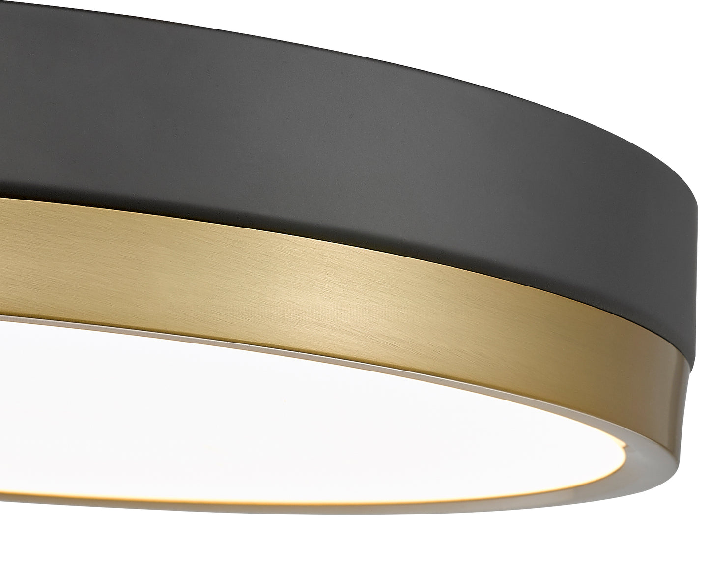 1006F16-MB-MGLD-LED - Algar 1 Light Flush 16" Mount - Matte Black / Modern Gold