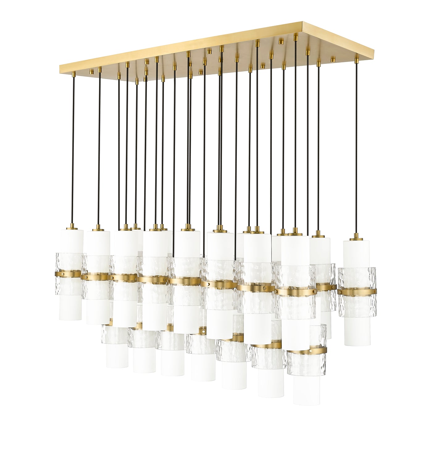 1946P-23L-MGLD - Cayden 23 Light Linear 54" Chandelier - Modern Gold